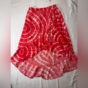 Justice Pink and White Tie-Dye Skirt